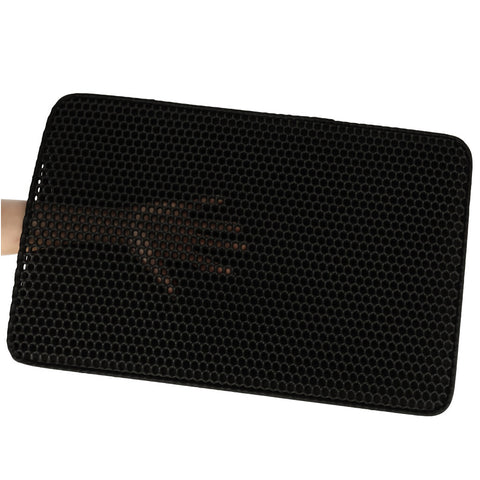 Covoras impermeabil pentru litiera pisici, dimensiune 40 x 60 cm, dublu strat, culoare Neagra8