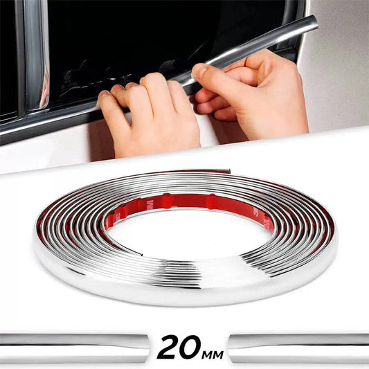Rola Ornament autoadeziv, 20mm x 15m, culoare Crom SILVER - TrendyZ