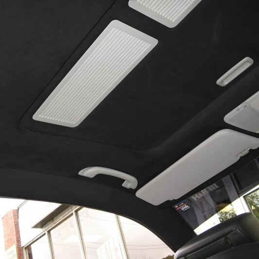 Material pentru reconditionare plafon auto, material textil cu spate buretat, culoare Neagra, dimensiune 2m x 1,50m - TrendyZ