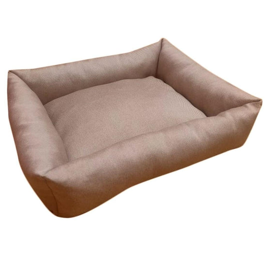 Culcus Dreptunghiular moale cu perna, pentru caine/pisica, culoare Maro, impermeabil, baza antiderapanta, 64x45cm - TrendyZ
