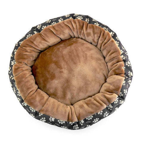 Culcus moale cu perna, pentru caine/pisica, culoare crem-maron, impermeabil, baza antiderapanta, 50 cm - TrendyZ