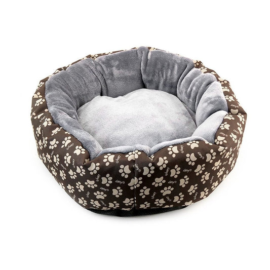 Culcus moale cu perna, pentru caine/pisica, culoare gri, impermeabil, baza antiderapanta, 50 cm - TrendyZ