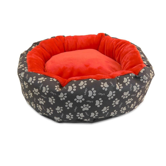 Culcus moale cu perna, pentru caine/pisica, culoare roz, impermeabil, baza antiderapanta, 50 cm - TrendyZ