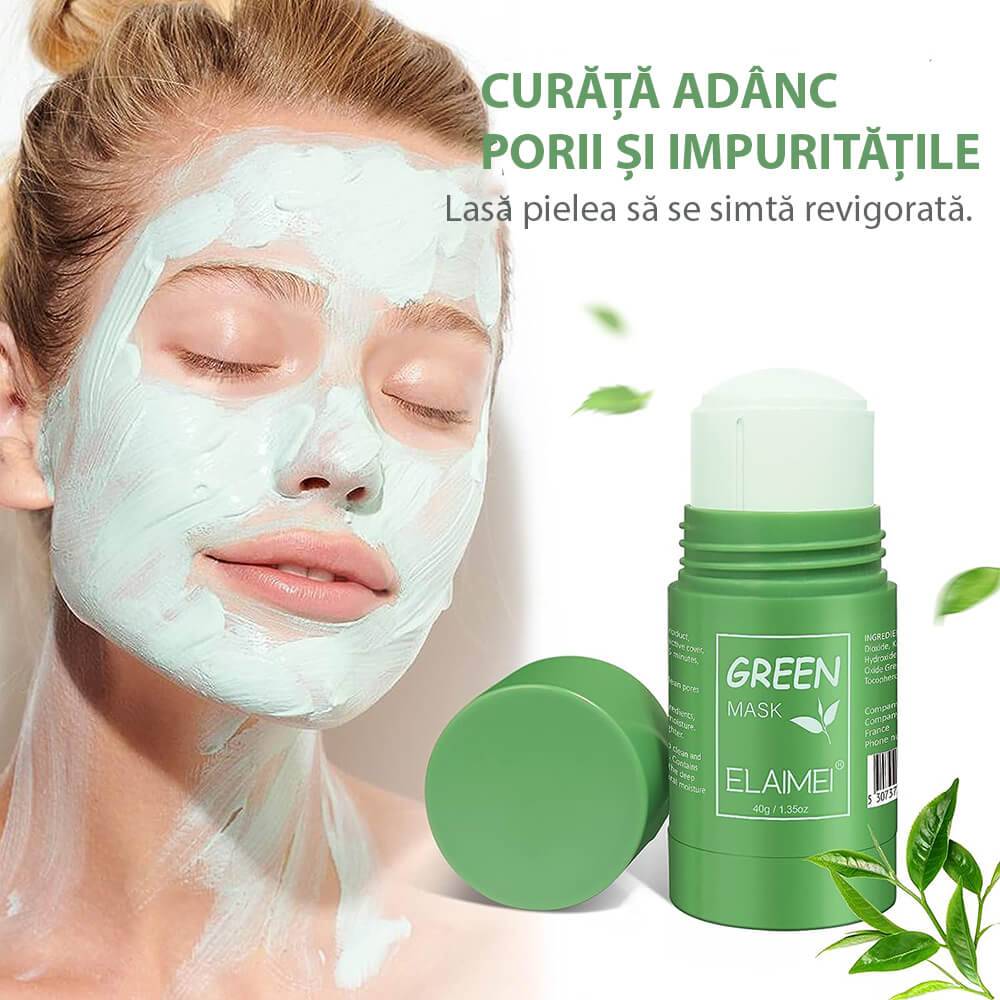 Masca faciala stick cu extract de ceai verde, anti-acnee si puncte negre, 40g - TrendyZ