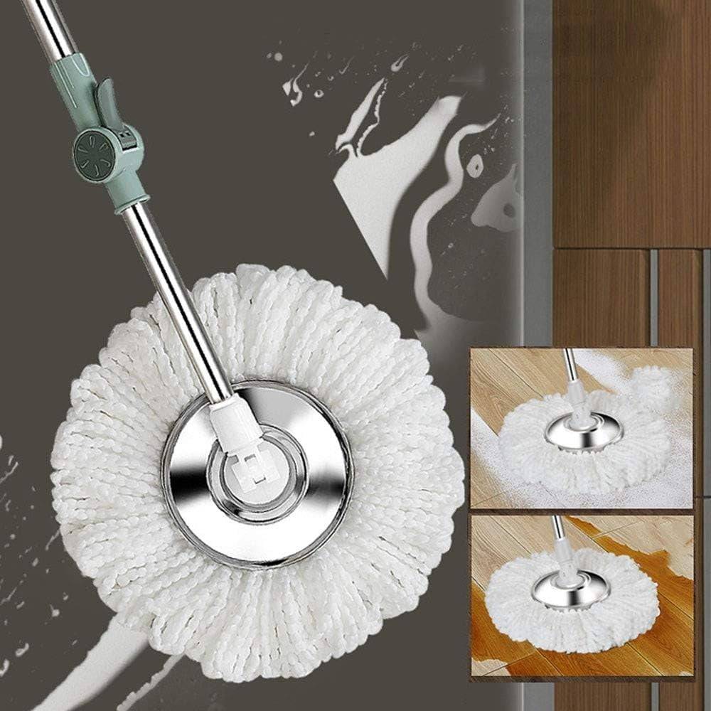 Set mop rotativ cu galeata Flippy, material plastic si microfibra, o rezerva inclusa, rezistent, cu dop scurgere, vas detasabil, orificiu pentru solutie, pentru interior, capacitate 8 l, verde - TrendyZ