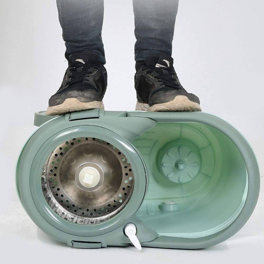Set mop rotativ cu galeata Flippy, material plastic si microfibra, o rezerva inclusa, rezistent, cu dop scurgere, vas detasabil, orificiu pentru solutie, pentru interior, capacitate 8 l, verde - TrendyZ