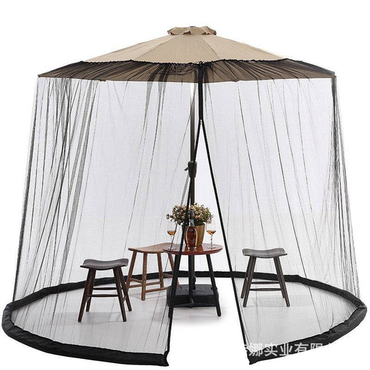 Plasa anti-tantari si insecte Flippy, pentru umbrela de soare, inaltime 2.4 m, diametru 3.8 metri, negru