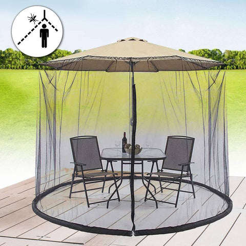 Plasa anti-tantari si insecte Flippy, pentru umbrela de soare, inaltime 2.4 m, diametru 3.8 metri, negru