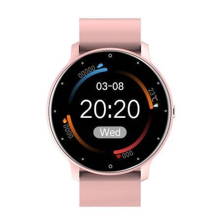 Ceas smartwatch si bratara fitness Flippy ZL02D, oxigen, ritm cardiac, pedometru, notificari, IP67, Compatibil cu Android/iOS, vibratii, multi sport, Roz - TrendyZ