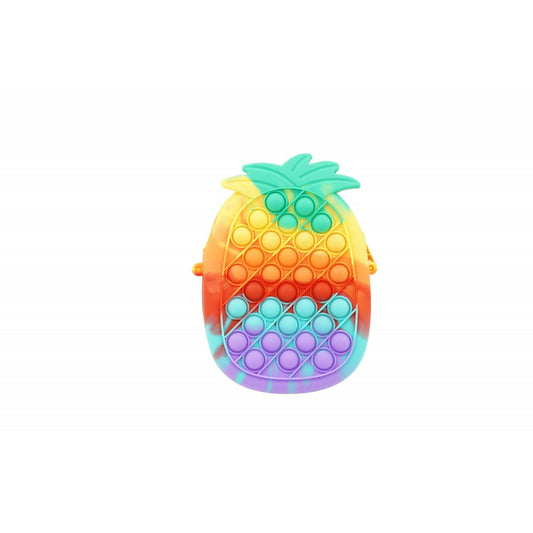 Jucarie antistres din silicon, Flippy, Pop It Now and Flip It, Geanta mica, Ananas, Multicolor, Model 1 - TrendyZ