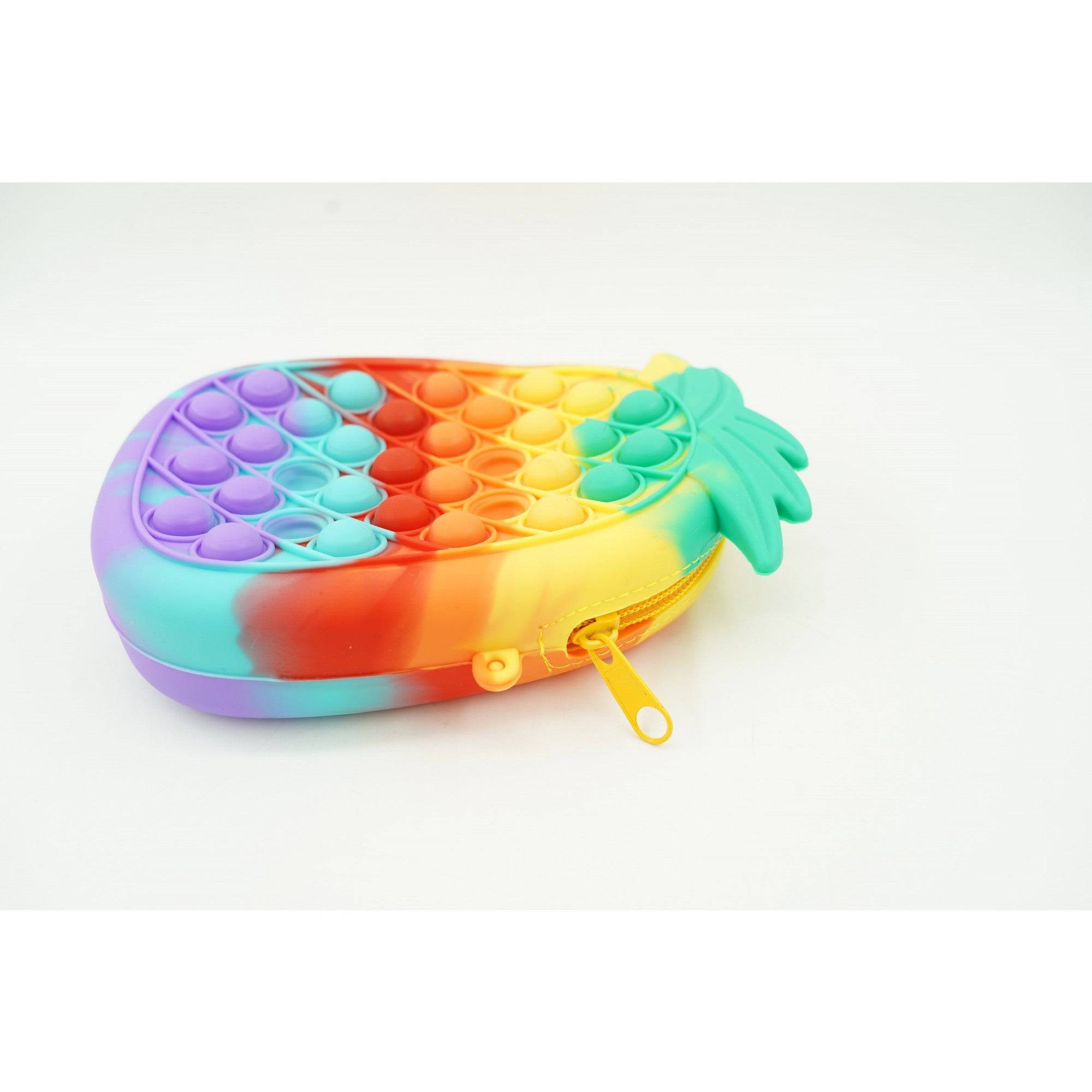 Jucarie antistres din silicon, Flippy, Pop It Now and Flip It, Geanta mica, Ananas, Multicolor, Model 1 - TrendyZ