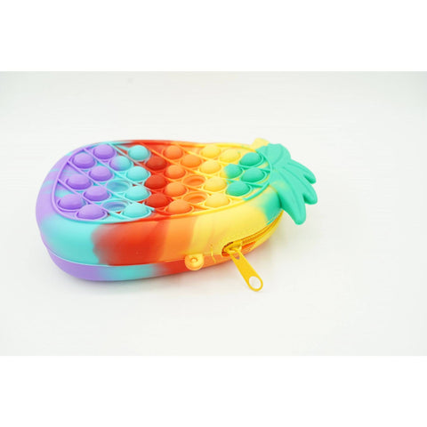 Jucarie antistres din silicon, Flippy, Pop It Now and Flip It, Geanta mica, Ananas, Multicolor, Model 1 - TrendyZ