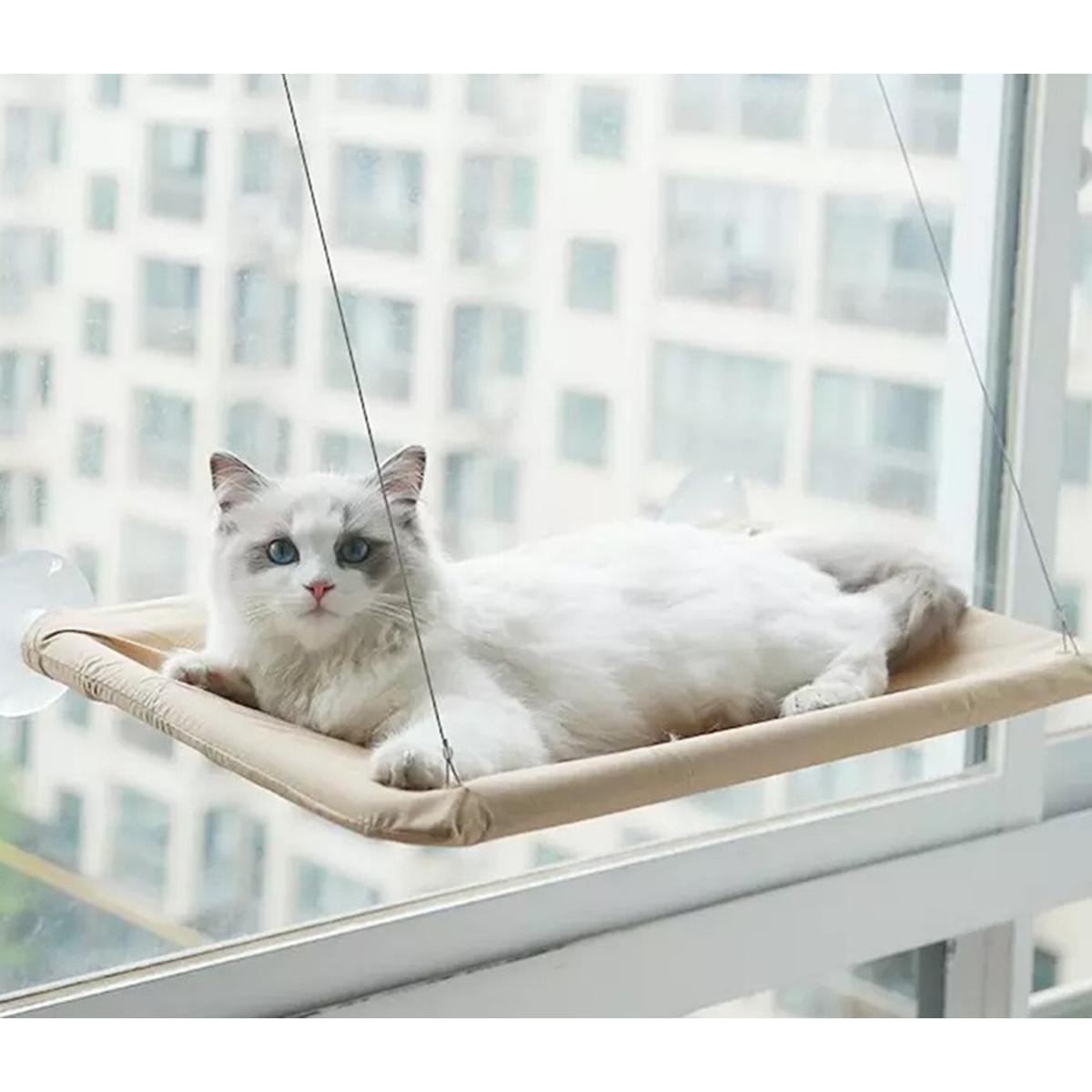 Hamac Elegant pentru pisica cu montaj pe geam, 55 x 32 cm - TrendyZ