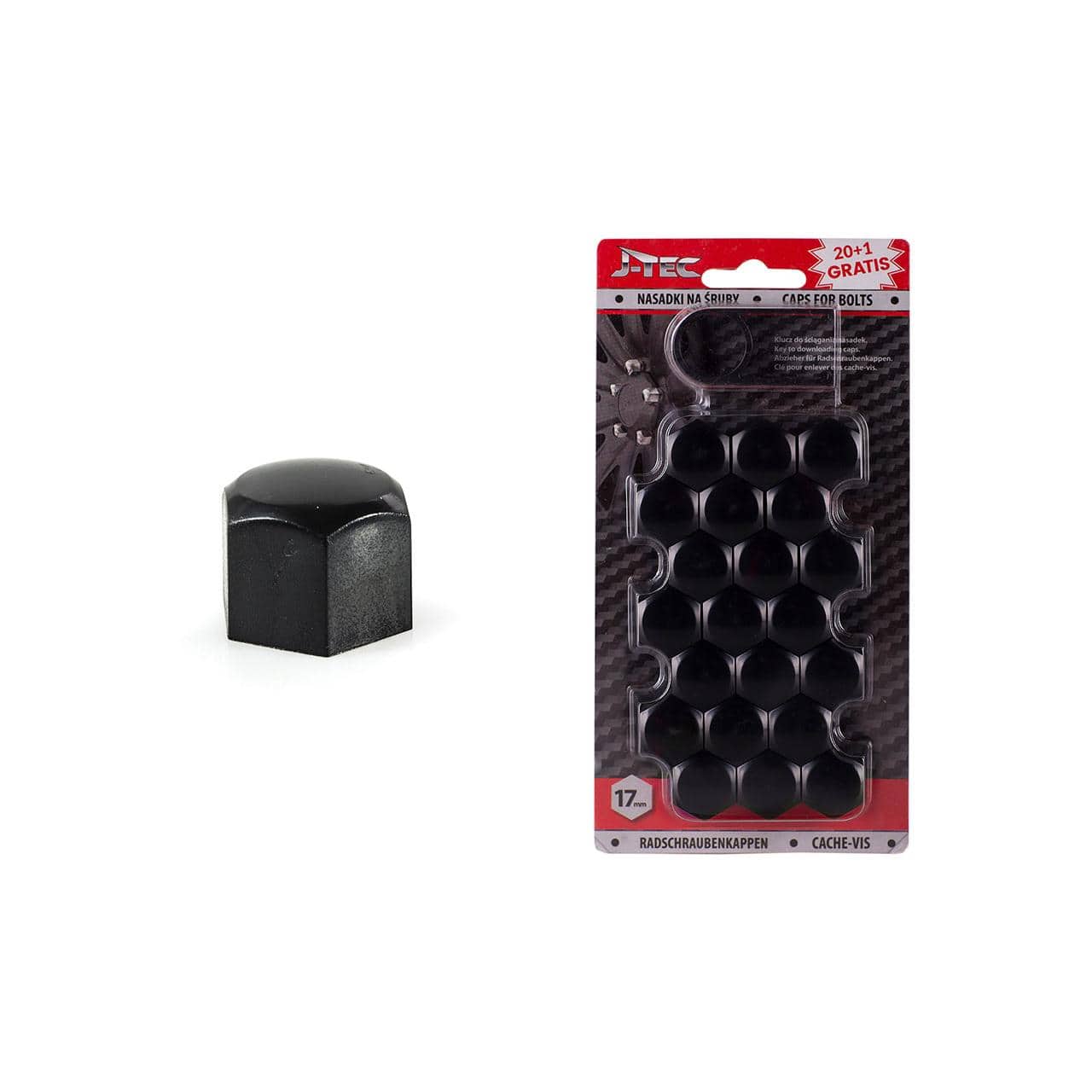 Set capace prezoane 17 mm, culoare Negru - TrendyZ