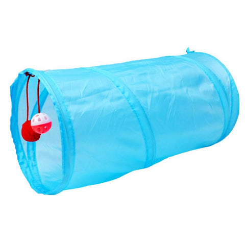 Jucarie pentru pisica de tip Tunel, lungime 50 cm, culoare albastru - TrendyZ