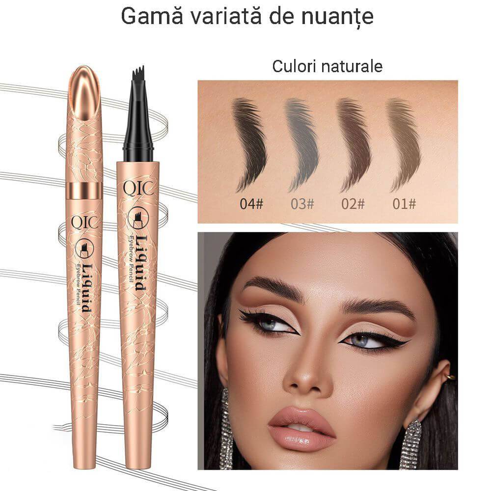 Creion pentru sprâncene 3D cu efect de microblading, Rose gold edition - TrendyZ