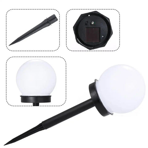 Set 2 Lampi Solare LED, Flippy, Forma Sferica, Tip Glob, Diametru 10 cm, Alb Cald